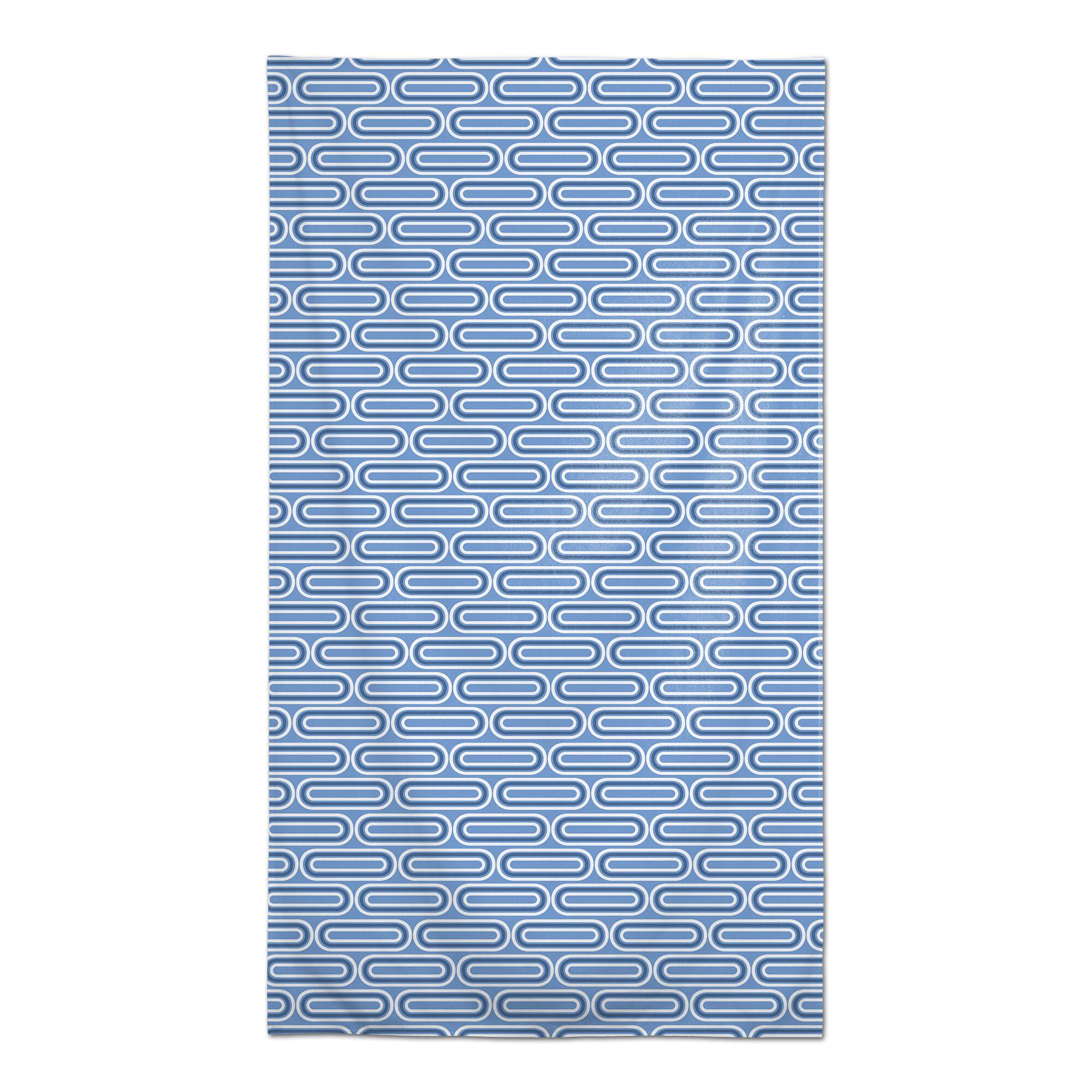 102" Groovy Blue Lines Tablecloth